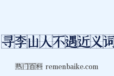 寻李山人不遇近义词是什么意思的图片